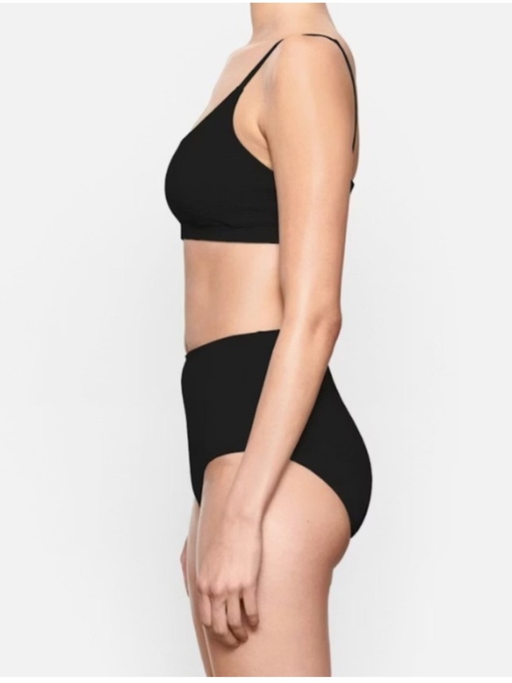 SKIMS Cotton Jersey Scoop Bralette in Soot Size Medium NEW - Picture 3 of 8